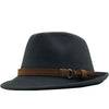 Wool Felt Fedora Trilby Hat with Brown Belt Hatband-Hats-Innovato Design-Khaki-Innovato Design