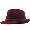 Wool Felt Fedora Trilby Hat with Brown Belt Hatband-Hats-Innovato Design-Khaki-Innovato Design