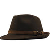 Wool Felt Fedora Trilby Hat with Brown Belt Hatband-Hats-Innovato Design-Khaki-Innovato Design