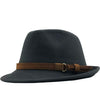 Wool Felt Fedora Trilby Hat with Brown Belt Hatband-Hats-Innovato Design-Deep Grey-Innovato Design