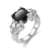 Skull Heart Crystal and Cubic Zirconia Punk Wedding Ring
