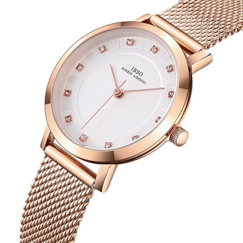 Women Rose Gold Quartz Watch, Stud Earring & Necklace Fashion Jewelry Set-Jewelry Sets-Innovato Design-New York-Innovato Design