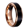 4/6/8mm Black & Rose Gold Tungsten Carbide Wedding Band-Couple Rings-Innovato Design-7-8MM-Innovato Design