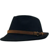 Wool Felt Fedora Trilby Hat with Brown Belt Hatband-Hats-Innovato Design-Khaki-Innovato Design