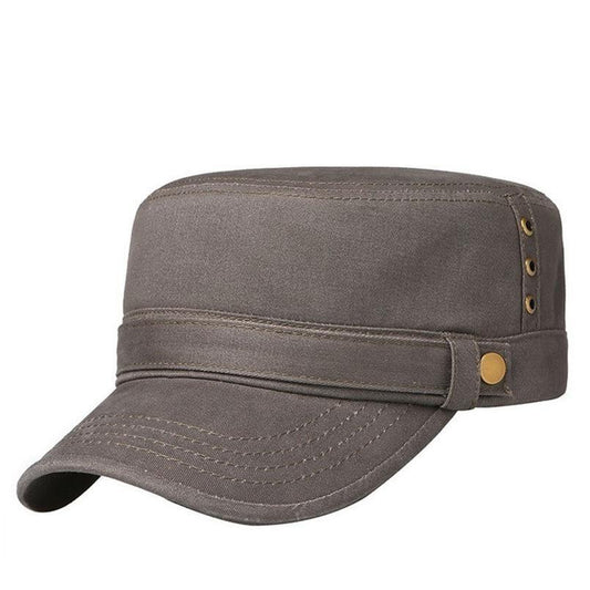 Buckled Cotton Flat Top Snapback Army Military Hat-Hats-Innovato Design-Black-Innovato Design