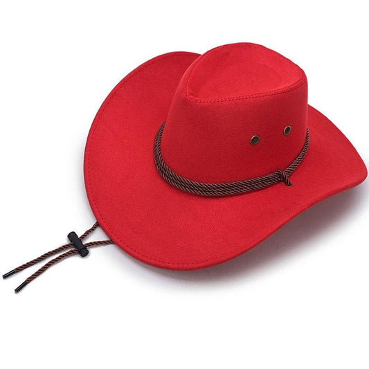 Diamond-shaped Rodeo Cowboy Hat with Adjustable Strap-Hats-Innovato Design-Red-Innovato Design