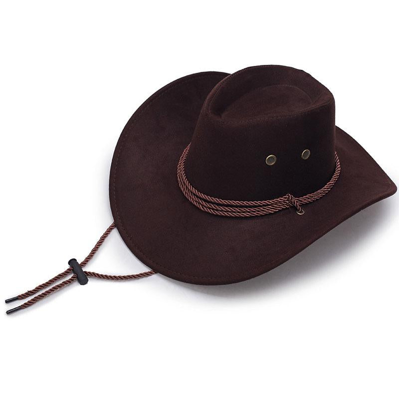 Diamond-shaped Rodeo Cowboy Hat with Adjustable Strap-Hats-Innovato Design-Black Coffee-Innovato Design