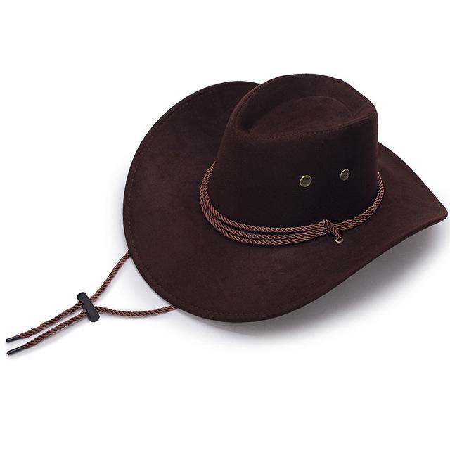 Diamond-shaped Rodeo Cowboy Hat with Adjustable Strap-Hats-Innovato Design-Black Coffee-Innovato Design