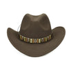 Hawaiian Cowboy Hat with Cowrie Shell Metal Belt Band-Hats-Innovato Design-Brown-Innovato Design