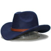 Retro Parent-Child Wool Cowboy Hat with Brown Leather Band