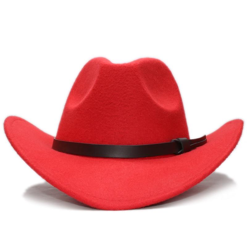 Retro Parent-Child Wool Cowboy Hat with Coffee Leather Band-Hats-Innovato Design-Rose-Adult-Innovato Design