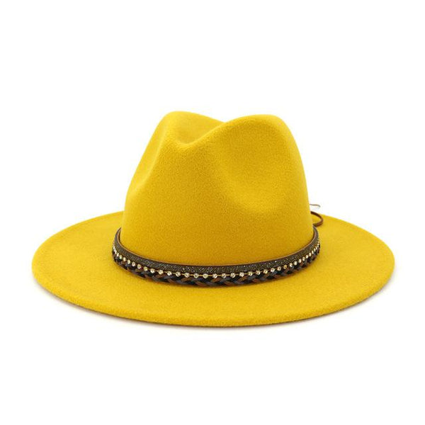 Crushable Wool Felt Panama Hat with Decorative Belt