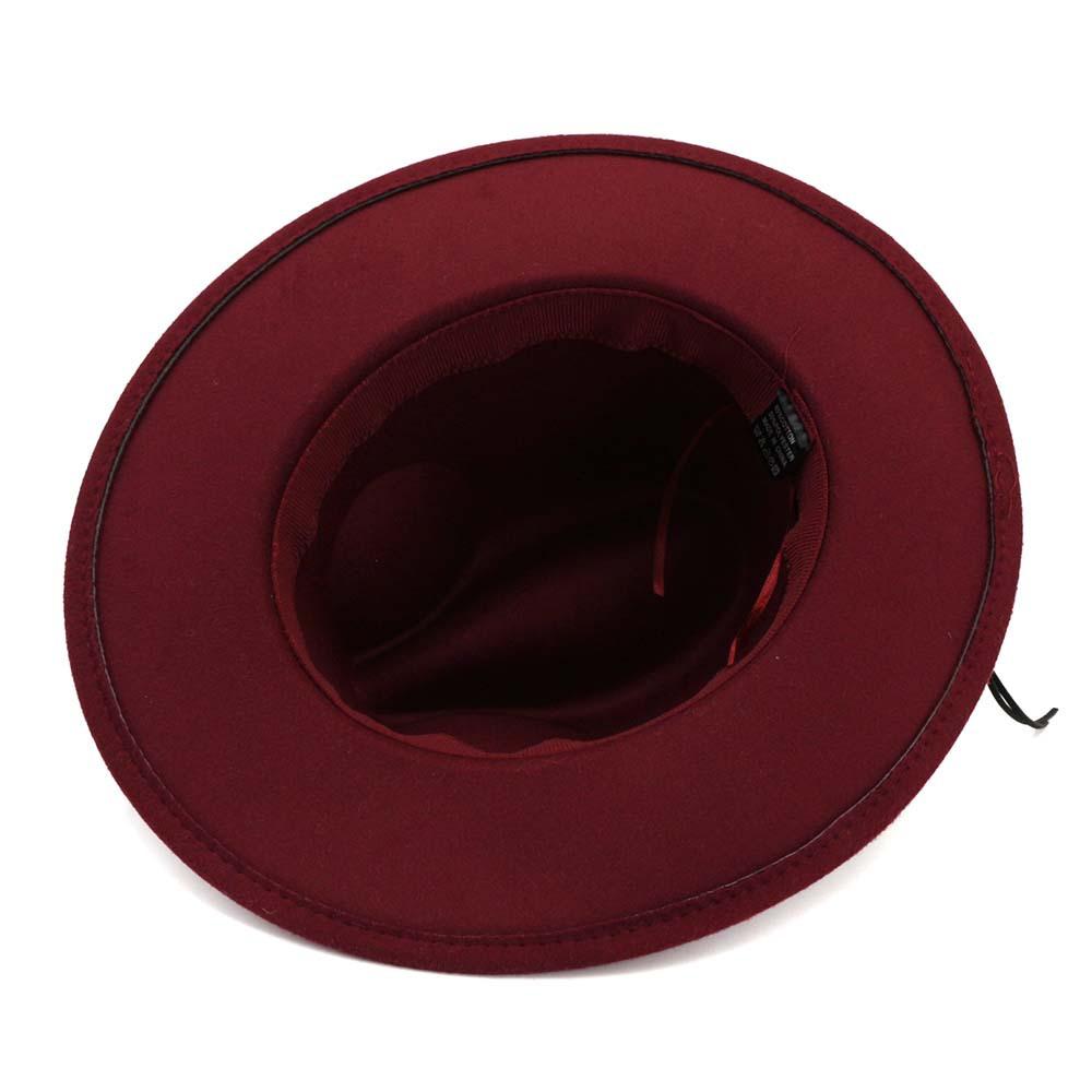 Wool Felt Fedora Panama Hat with Decorative Belt-Hats-Innovato Design-Black-L-Innovato Design