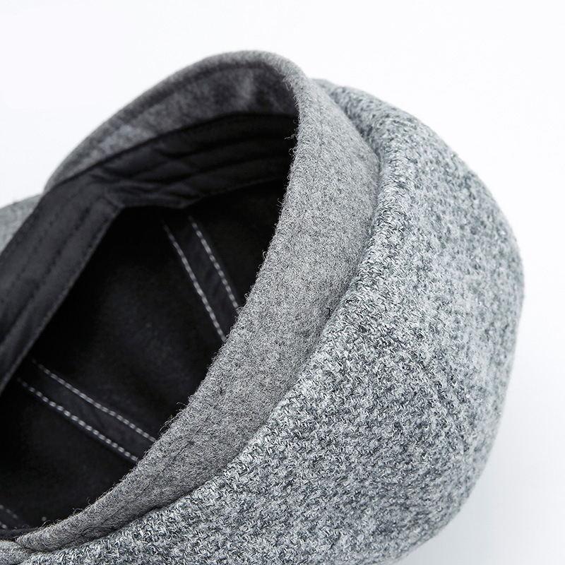 Retro Warm Octagonal Newsboy Cap with Buttons-Hats-Innovato Design-Light Gray-M-Innovato Design