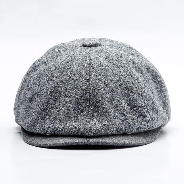 Retro Warm Octagonal Newsboy Cap with Buttons-Hats-Innovato Design-Light Gray-M-Innovato Design