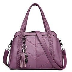Luxury Tassel Genuine Leather Tote Bag, Shoulder Bag and Handbag