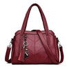 Luxury Tassel Genuine Leather Tote Bag, Shoulder Bag and Handbag-Handbags-Innovato Design-Burgundy-Innovato Design