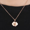 Rose-Gold-Plated Flower Stainless Steel Necklace, Earrings & Ring Fashion Jewelry Set