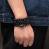 Natural Black Obsidian Stone Multilayer Beads Strand Bracelet