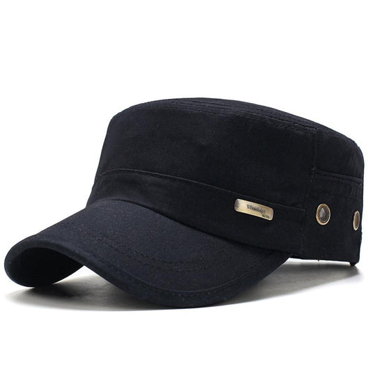 Classic Casual Adjustable Flat Top Army Military Cap-Hats-Innovato Design-Blue-Innovato Design