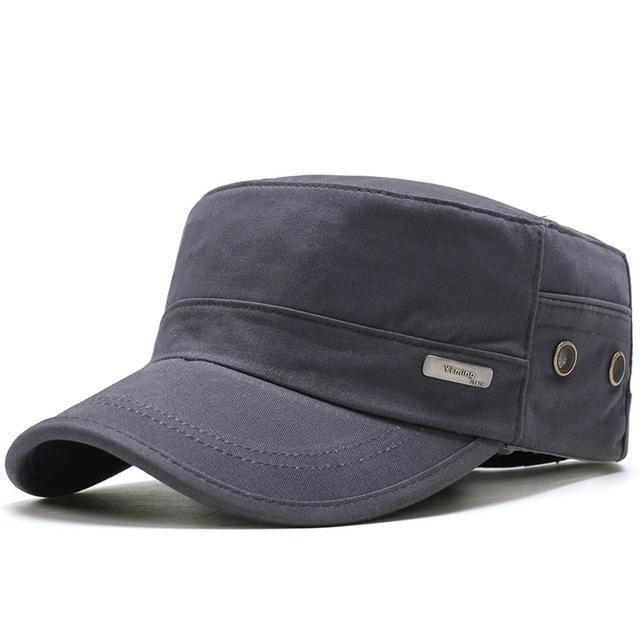 Classic Casual Adjustable Flat Top Army Military Cap-Hats-Innovato Design-Grey-Innovato Design