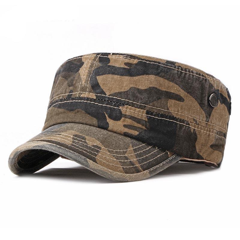 Classic Adjustable Camouflage Cotton Flat Top Cadet Patrol Army Military Cap-Hats-Innovato Design-Army Green-Innovato Design