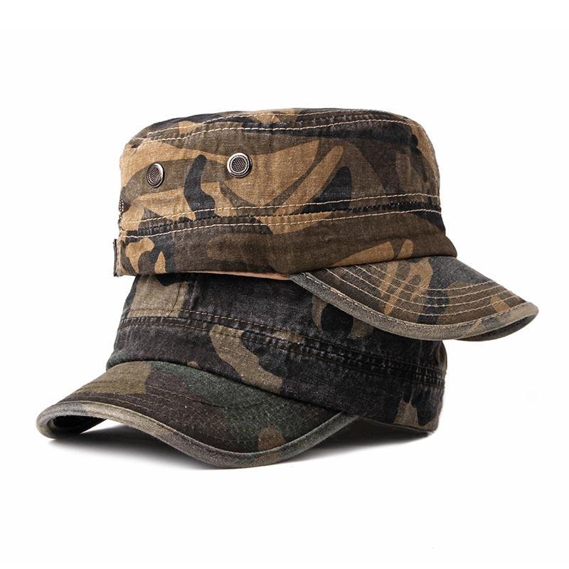 Classic Adjustable Camouflage Cotton Flat Top Cadet Patrol Army Military Cap-Hats-Innovato Design-Army Green-Innovato Design
