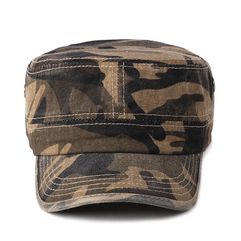 Classic Adjustable Camouflage Cotton Flat Top Cadet Patrol Army Military Cap-Hats-Innovato Design-Army Green-Innovato Design
