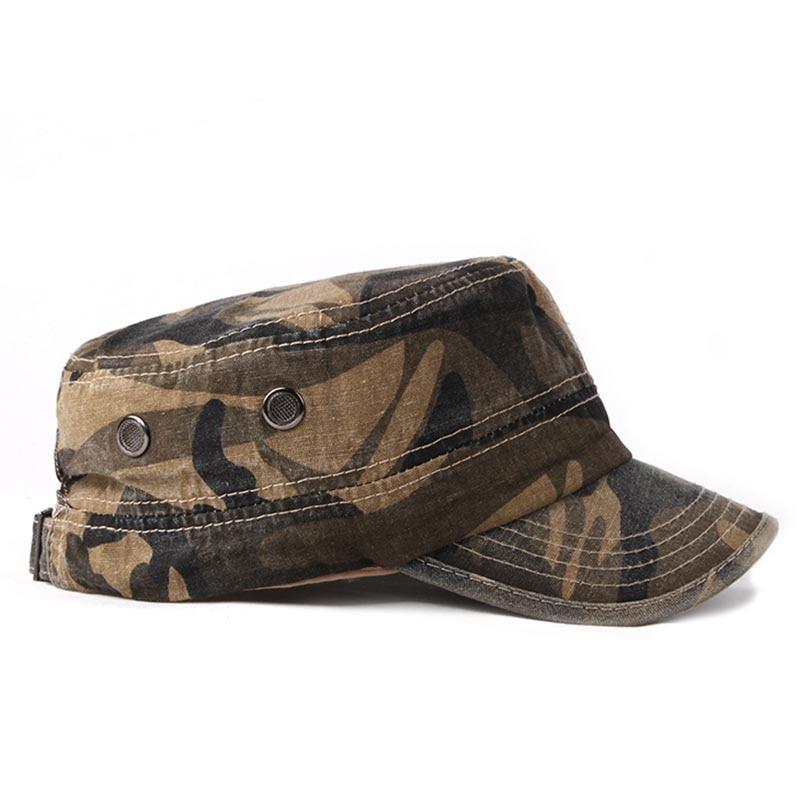 Classic Adjustable Camouflage Cotton Flat Top Cadet Patrol Army Military Cap-Hats-Innovato Design-Army Green-Innovato Design
