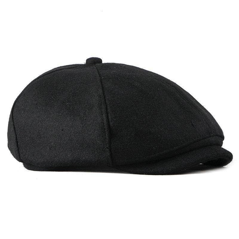 Woolen British Painter Newsboy Cap-Hats-Innovato Design-Black-Innovato Design