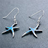 Classic Ocean Starfish Fire Opal Necklace & Earrings Trendy Wedding Jewelry Set-Jewelry Sets-Innovato Design-Blue-Innovato Design