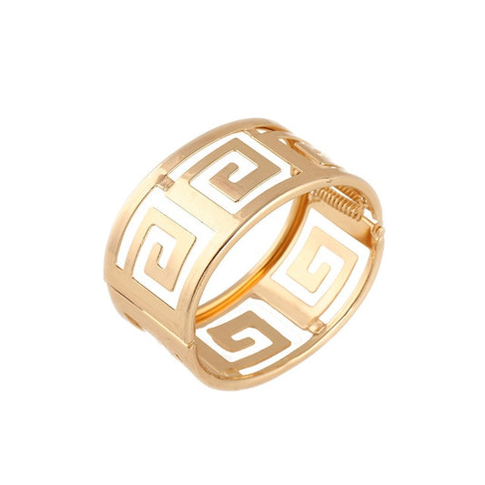 Luxurious Edged Greek Key Swirl Bangle Cuff Punk Bracelet-Bracelets-Innovato Design-Innovato Design
