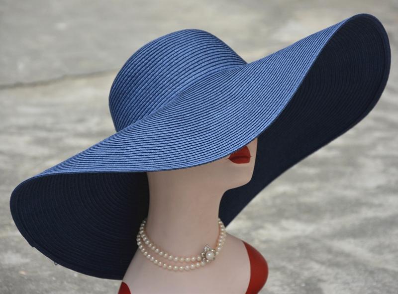 Extra Large Wide Brim Floppy Straw Sun Hat-Hats-Innovato Design-Black-Innovato Design