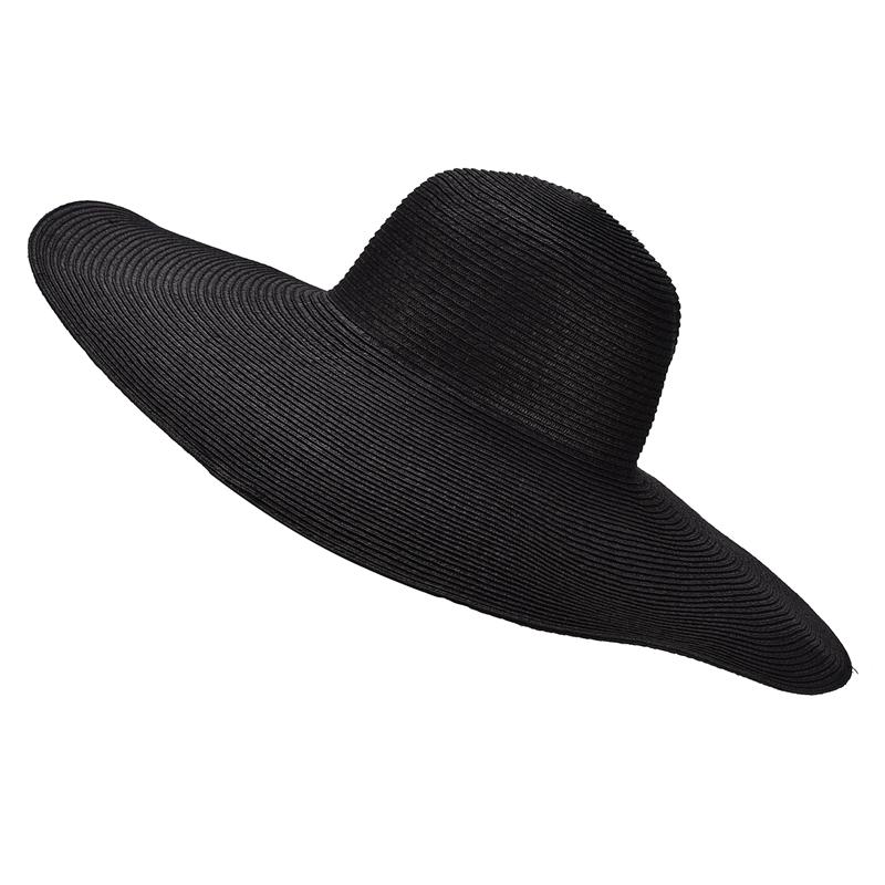 Extra Large Wide Brim Floppy Straw Sun Hat-Hats-Innovato Design-Black-Innovato Design
