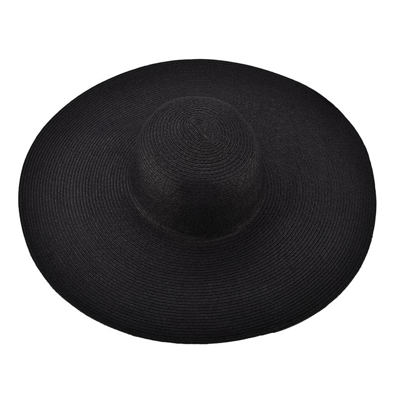 Extra Large Wide Brim Floppy Straw Sun Hat-Hats-Innovato Design-Black-Innovato Design