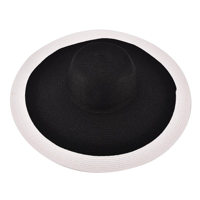 Extra Large Wide Brim Floppy Straw Sun Hat-Hats-Innovato Design-Black-Innovato Design