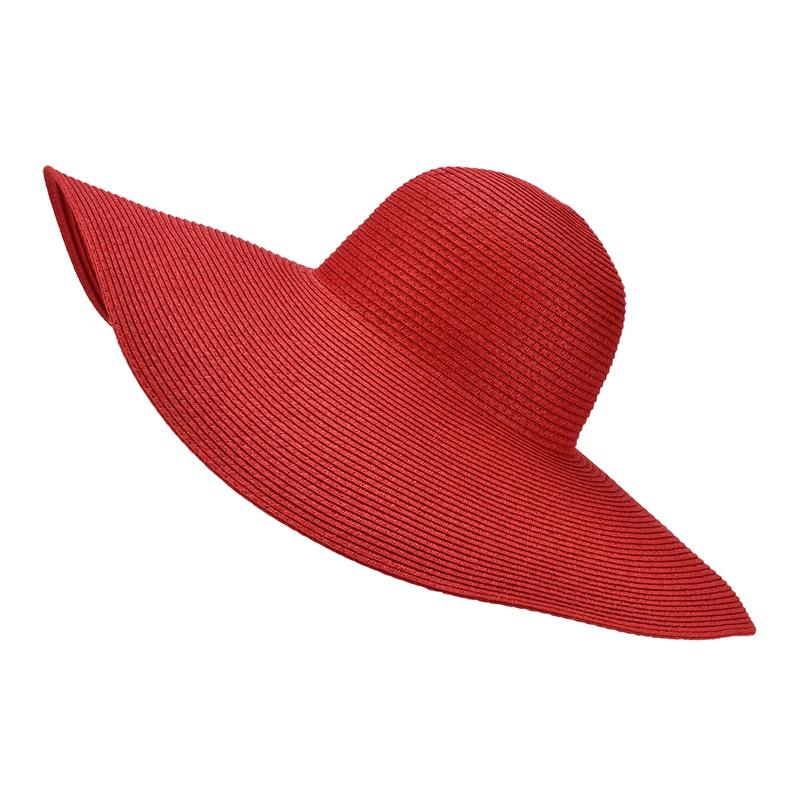 Extra Large Wide Brim Floppy Straw Sun Hat-Hats-Innovato Design-Red-Innovato Design