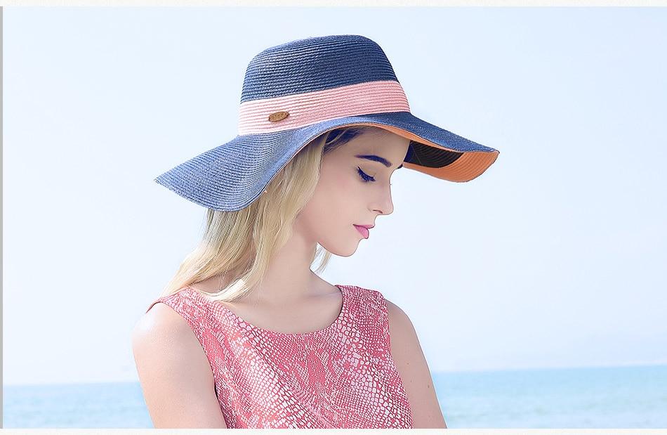 Foldable Large Brim Straw Sun Hat-Hats-Innovato Design-Red-Innovato Design