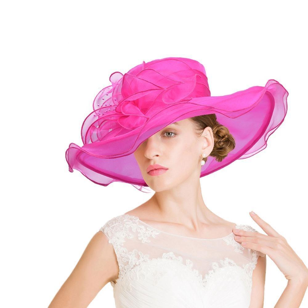 Ladies Floppy Wide Brim Organza Sun Hat-Hats-Innovato Design-Innovato Design