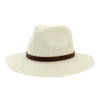 Vintage Straw Panama Hat with Leather Belt Bowknot-Hats-Innovato Design-Milk White-Innovato Design