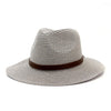 Vintage Straw Panama Hat with Leather Belt Bowknot-Hats-Innovato Design-Milk White-Innovato Design