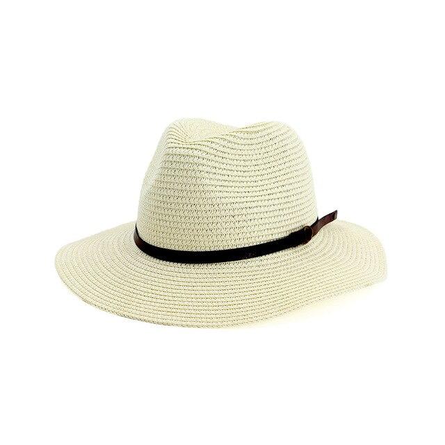 Straw Panama Hat with Buckled Belt-Hats-Innovato Design-Milk White-Innovato Design