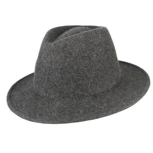 Classic Wide Brim Wool Fedora Hat-Hats-Innovato Design-Black-Innovato Design