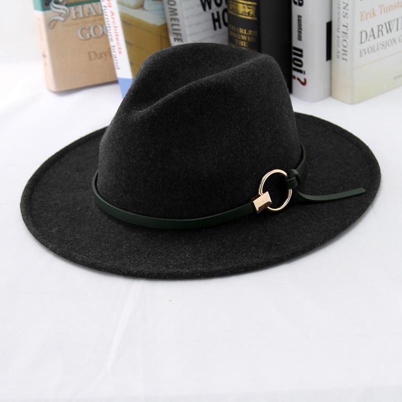 Wide Brim Wool Felt Fedora Hat with Buckled Black Leather Belt Hatband-Hats-Innovato Design-Beige-Innovato Design