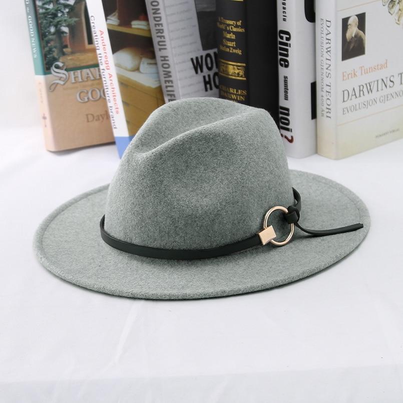 Wide Brim Wool Felt Fedora Hat with Buckled Black Leather Belt Hatband-Hats-Innovato Design-Beige-Innovato Design