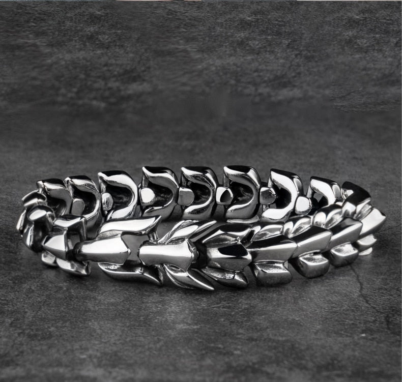 Dragon Link Chain Stainless Steel Vintage Fashion Punk Bracelet-Bracelets-Innovato Design-Black-7.48in-Innovato Design
