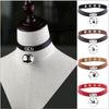 Bell Pendant Choker Collar Leather Gothic Harajuku Necklace-Necklace-Innovato Design-White-Innovato Design