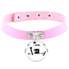 Bell Pendant Choker Collar Leather Gothic Harajuku Necklace-Necklace-Innovato Design-Pink-Innovato Design