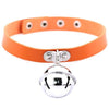Bell Pendant Choker Collar Leather Gothic Harajuku Necklace-Necklace-Innovato Design-Orange-Innovato Design
