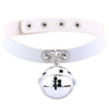 Bell Pendant Choker Collar Leather Gothic Harajuku Necklace-Necklace-Innovato Design-White 2-Innovato Design